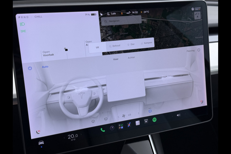 Tesla Model 3 Long Range AWD 75kWh 463PK Full Self Driving Ivoor Interieur All-Season banden Privacy Glas Premium Audio Panoramadak Navi Camer Lmv Leder Memory Elek.Stoelen Achterbank+Stoelverwarming Keyless Wifi Origineel Nederlandse Particuliere Auto Fabrieksgarantie op Accu en motor tot 25-3-2027/192.000KM