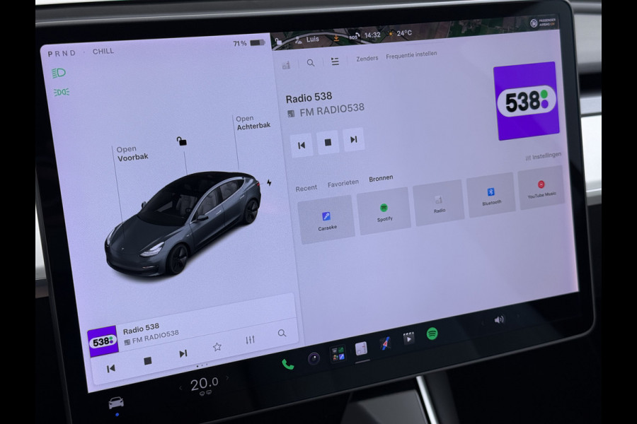 Tesla Model 3 Long Range AWD 75kWh 463PK Full Self Driving Ivoor Interieur All-Season banden Privacy Glas Premium Audio Panoramadak Navi Camer Lmv Leder Memory Elek.Stoelen Achterbank+Stoelverwarming Keyless Wifi Origineel Nederlandse Particuliere Auto Fabrieksgarantie op Accu en motor tot 25-3-2027/192.000KM