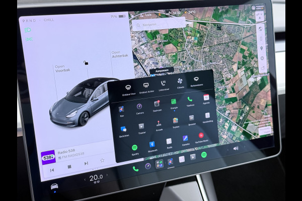 Tesla Model 3 Long Range AWD 75kWh 463PK Full Self Driving Ivoor Interieur All-Season banden Privacy Glas Premium Audio Panoramadak Navi Camer Lmv Leder Memory Elek.Stoelen Achterbank+Stoelverwarming Keyless Wifi Origineel Nederlandse Particuliere Auto Fabrieksgarantie op Accu en motor tot 25-3-2027/192.000KM