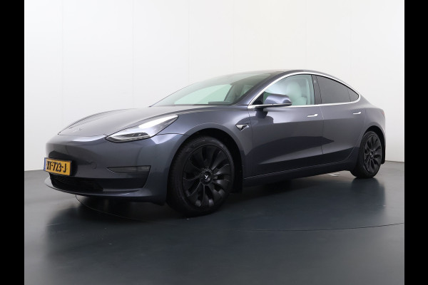 Tesla Model 3 Long Range AWD 75kWh 463PK Full Self Driving Ivoor Interieur All-Season banden Privacy Glas Premium Audio Panoramadak Navi Camer Lmv Leder Memory Elek.Stoelen Achterbank+Stoelverwarming Keyless Wifi Origineel Nederlandse Particuliere Auto Fabrieksgarantie op Accu en motor tot 25-3-2027/192.000KM