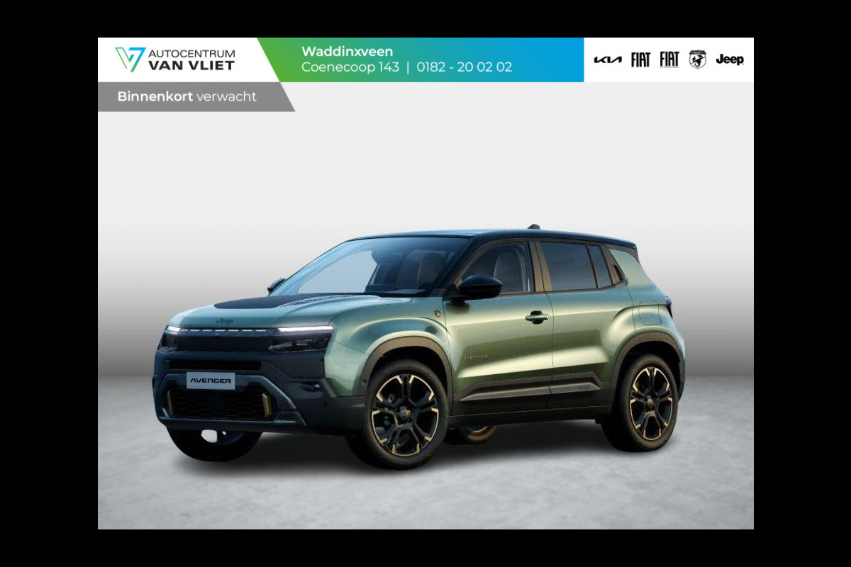 Jeep Avenger 1.2 4xe 85th Anniversary | Schuif/Kanteldak | Adapt. Cruise | Winter Pack | Convenience Pack | Elektr. A-Klep | Forest Green