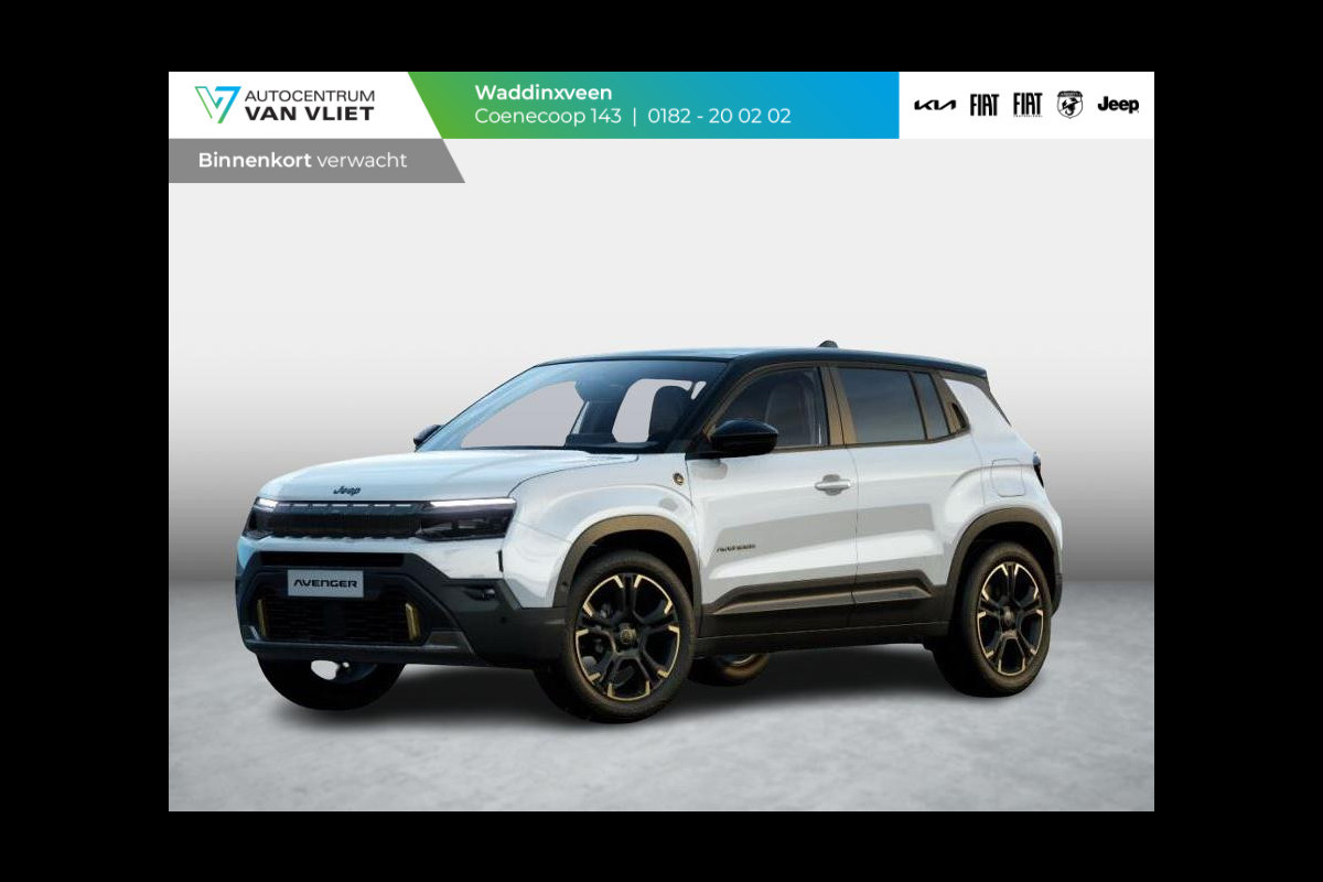 Jeep Avenger 85th Anniversary 54 kWh | Schuif\Kanteldak | Adapt. Cruise | Winter Pack | Convenience Pack | Elektr. A-Klep | Warmtepomp | Bicolore