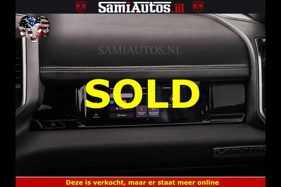 Dodge Ram NIGHT PREMIUM | 426PK | STRIPING | LUCHTVERING | HUD | PANO | 360 CAM | Full Option | LIMITED WHEELS | De Meest Luxe Pick-Up in  Comfortabele Dubbele Cabine met Royale 5 Zitplaatsen | EERSTE EIGENAAR | SMOKE PACK | BOM VOL |