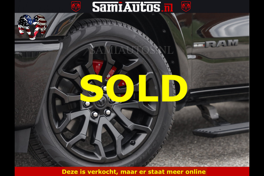 Dodge Ram NIGHT PREMIUM | 426PK | STRIPING | LUCHTVERING | HUD | PANO | 360 CAM | Full Option | LIMITED WHEELS | De Meest Luxe Pick-Up in  Comfortabele Dubbele Cabine met Royale 5 Zitplaatsen | EERSTE EIGENAAR | SMOKE PACK | BOM VOL |