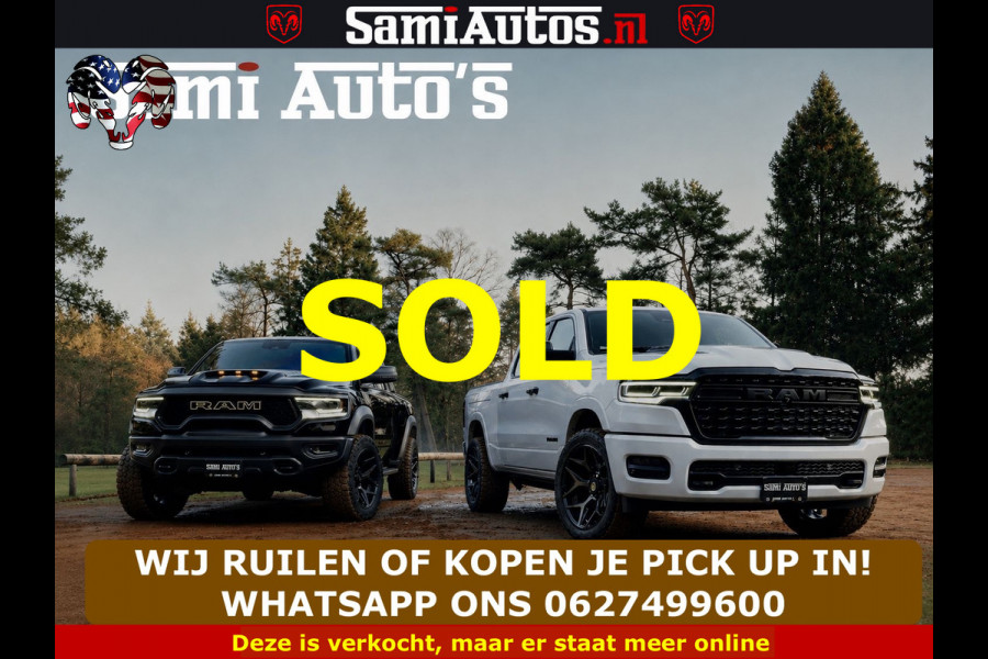 Dodge Ram NIGHT PREMIUM | 426PK | STRIPING | LUCHTVERING | HUD | PANO | 360 CAM | Full Option | LIMITED WHEELS | De Meest Luxe Pick-Up in  Comfortabele Dubbele Cabine met Royale 5 Zitplaatsen | EERSTE EIGENAAR | SMOKE PACK | BOM VOL |
