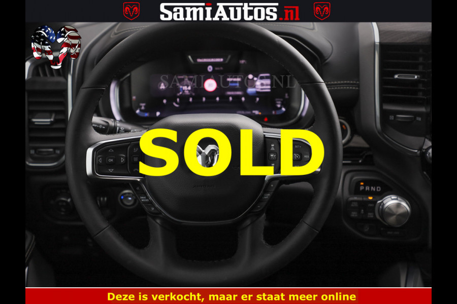 Dodge Ram NIGHT PREMIUM | 426PK | STRIPING | LUCHTVERING | HUD | PANO | 360 CAM | Full Option | LIMITED WHEELS | De Meest Luxe Pick-Up in  Comfortabele Dubbele Cabine met Royale 5 Zitplaatsen | EERSTE EIGENAAR | SMOKE PACK | BOM VOL |