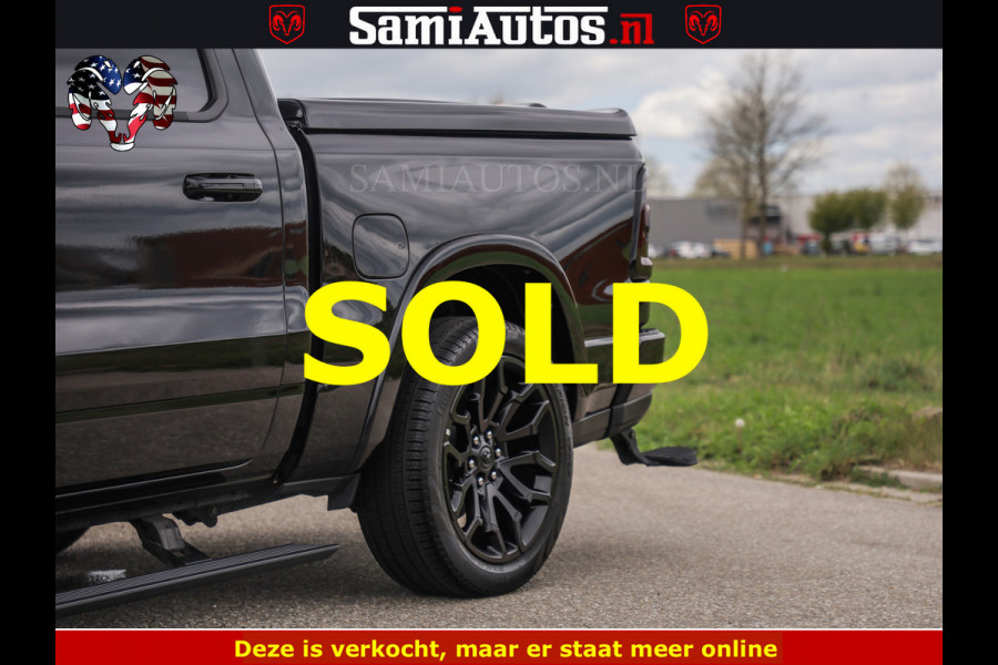 Dodge Ram NIGHT PREMIUM | 426PK | STRIPING | LUCHTVERING | HUD | PANO | 360 CAM | Full Option | LIMITED WHEELS | De Meest Luxe Pick-Up in  Comfortabele Dubbele Cabine met Royale 5 Zitplaatsen | EERSTE EIGENAAR | SMOKE PACK | BOM VOL |