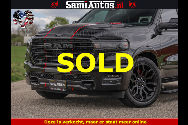 Dodge Ram NIGHT PREMIUM | 426PK | STRIPING | LUCHTVERING | HUD | PANO | 360 CAM | Full Option | LIMITED WHEELS | De Meest Luxe Pick-Up in  Comfortabele Dubbele Cabine met Royale 5 Zitplaatsen | EERSTE EIGENAAR | SMOKE PACK | BOM VOL |