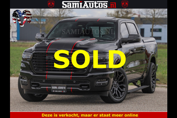 Dodge Ram NIGHT PREMIUM | 426PK | STRIPING | LUCHTVERING | HUD | PANO | 360 CAM | Full Option | LIMITED WHEELS | De Meest Luxe Pick-Up in  Comfortabele Dubbele Cabine met Royale 5 Zitplaatsen | EERSTE EIGENAAR | SMOKE PACK | BOM VOL |