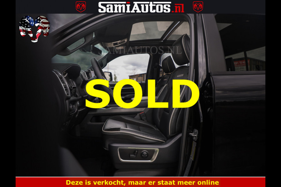 Dodge Ram NIGHT PREMIUM | 426PK | STRIPING | LUCHTVERING | HUD | PANO | 360 CAM | Full Option | LIMITED WHEELS | De Meest Luxe Pick-Up in  Comfortabele Dubbele Cabine met Royale 5 Zitplaatsen | EERSTE EIGENAAR | SMOKE PACK | BOM VOL |