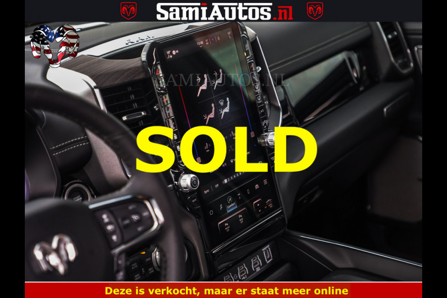 Dodge Ram NIGHT PREMIUM | 426PK | STRIPING | LUCHTVERING | HUD | PANO | 360 CAM | Full Option | LIMITED WHEELS | De Meest Luxe Pick-Up in  Comfortabele Dubbele Cabine met Royale 5 Zitplaatsen | EERSTE EIGENAAR | SMOKE PACK | BOM VOL |