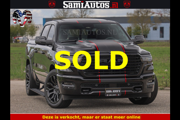 Dodge Ram NIGHT PREMIUM | 426PK | STRIPING | LUCHTVERING | HUD | PANO | 360 CAM | Full Option | LIMITED WHEELS | De Meest Luxe Pick-Up in  Comfortabele Dubbele Cabine met Royale 5 Zitplaatsen | EERSTE EIGENAAR | SMOKE PACK | BOM VOL |