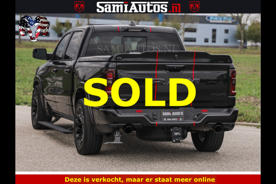 Dodge Ram NIGHT PREMIUM | 426PK | STRIPING | LUCHTVERING | HUD | PANO | 360 CAM | Full Option | LIMITED WHEELS | De Meest Luxe Pick-Up in  Comfortabele Dubbele Cabine met Royale 5 Zitplaatsen | EERSTE EIGENAAR | SMOKE PACK | BOM VOL |