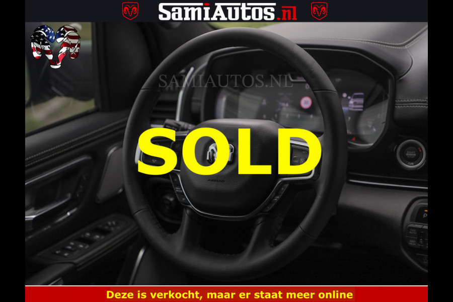 Dodge Ram NIGHT PREMIUM | 426PK | STRIPING | LUCHTVERING | HUD | PANO | 360 CAM | Full Option | LIMITED WHEELS | De Meest Luxe Pick-Up in  Comfortabele Dubbele Cabine met Royale 5 Zitplaatsen | EERSTE EIGENAAR | SMOKE PACK | BOM VOL |