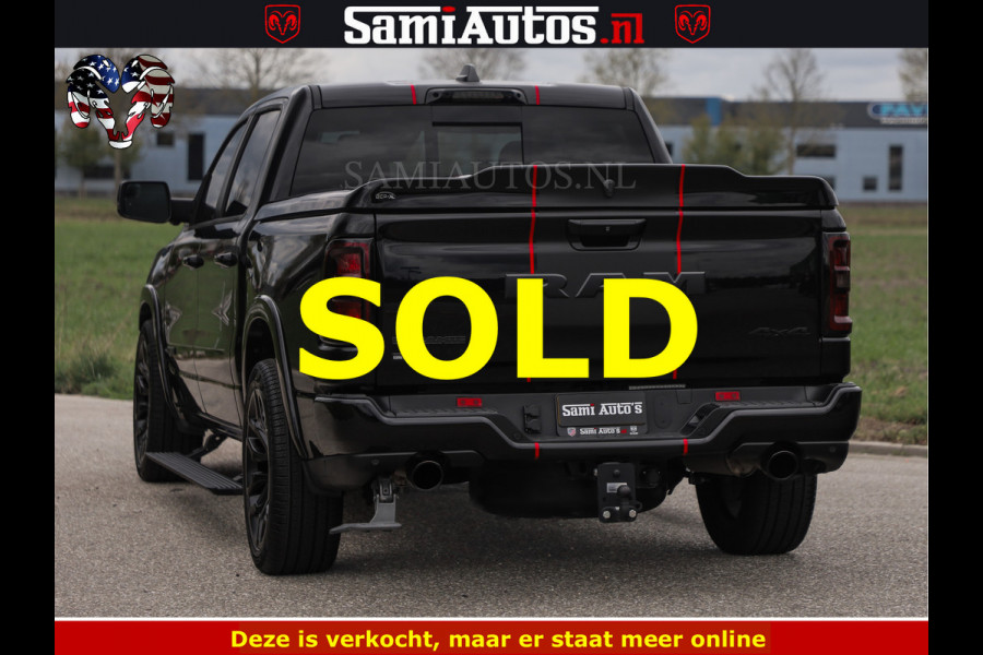 Dodge Ram NIGHT PREMIUM | 426PK | STRIPING | LUCHTVERING | HUD | PANO | 360 CAM | Full Option | LIMITED WHEELS | De Meest Luxe Pick-Up in  Comfortabele Dubbele Cabine met Royale 5 Zitplaatsen | EERSTE EIGENAAR | SMOKE PACK | BOM VOL |