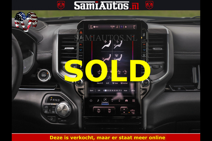 Dodge Ram NIGHT PREMIUM | 426PK | STRIPING | LUCHTVERING | HUD | PANO | 360 CAM | Full Option | LIMITED WHEELS | De Meest Luxe Pick-Up in  Comfortabele Dubbele Cabine met Royale 5 Zitplaatsen | EERSTE EIGENAAR | SMOKE PACK | BOM VOL |
