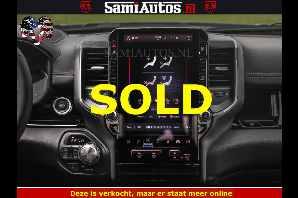 Dodge Ram NIGHT PREMIUM | 426PK | STRIPING | LUCHTVERING | HUD | PANO | 360 CAM | Full Option | LIMITED WHEELS | De Meest Luxe Pick-Up in  Comfortabele Dubbele Cabine met Royale 5 Zitplaatsen | EERSTE EIGENAAR | SMOKE PACK | BOM VOL |
