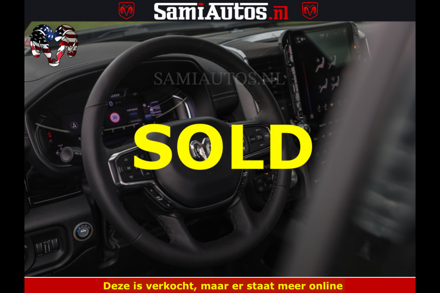 Dodge Ram NIGHT PREMIUM | 426PK | STRIPING | LUCHTVERING | HUD | PANO | 360 CAM | Full Option | LIMITED WHEELS | De Meest Luxe Pick-Up in  Comfortabele Dubbele Cabine met Royale 5 Zitplaatsen | EERSTE EIGENAAR | SMOKE PACK | BOM VOL |