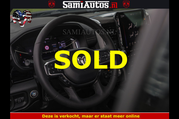 Dodge Ram NIGHT PREMIUM | 426PK | STRIPING | LUCHTVERING | HUD | PANO | 360 CAM | Full Option | LIMITED WHEELS | De Meest Luxe Pick-Up in  Comfortabele Dubbele Cabine met Royale 5 Zitplaatsen | EERSTE EIGENAAR | SMOKE PACK | BOM VOL |
