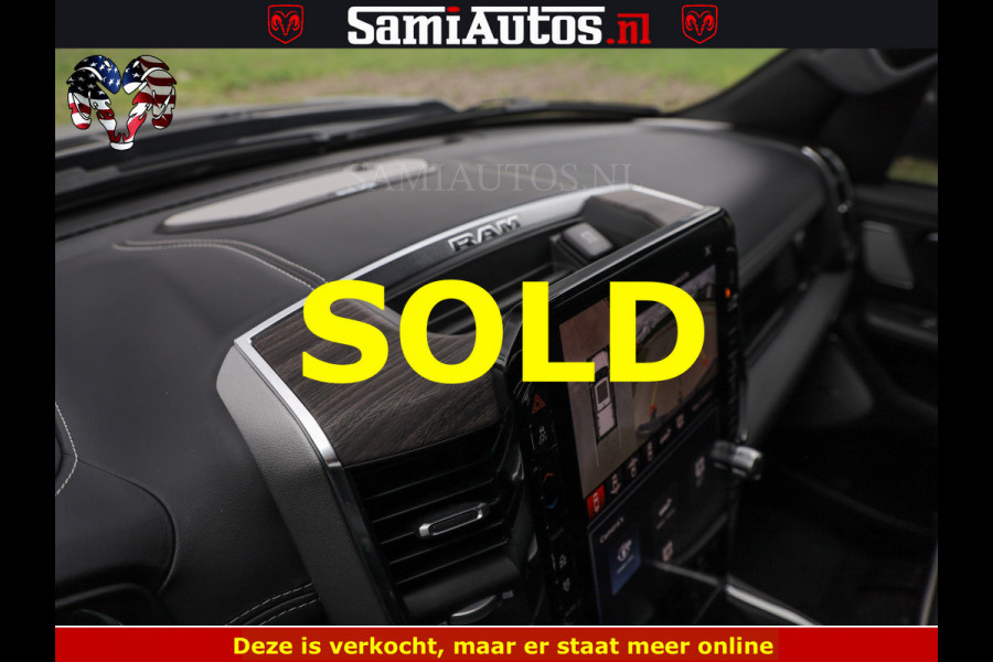 Dodge Ram NIGHT PREMIUM | 426PK | STRIPING | LUCHTVERING | HUD | PANO | 360 CAM | Full Option | LIMITED WHEELS | De Meest Luxe Pick-Up in  Comfortabele Dubbele Cabine met Royale 5 Zitplaatsen | EERSTE EIGENAAR | SMOKE PACK | BOM VOL |