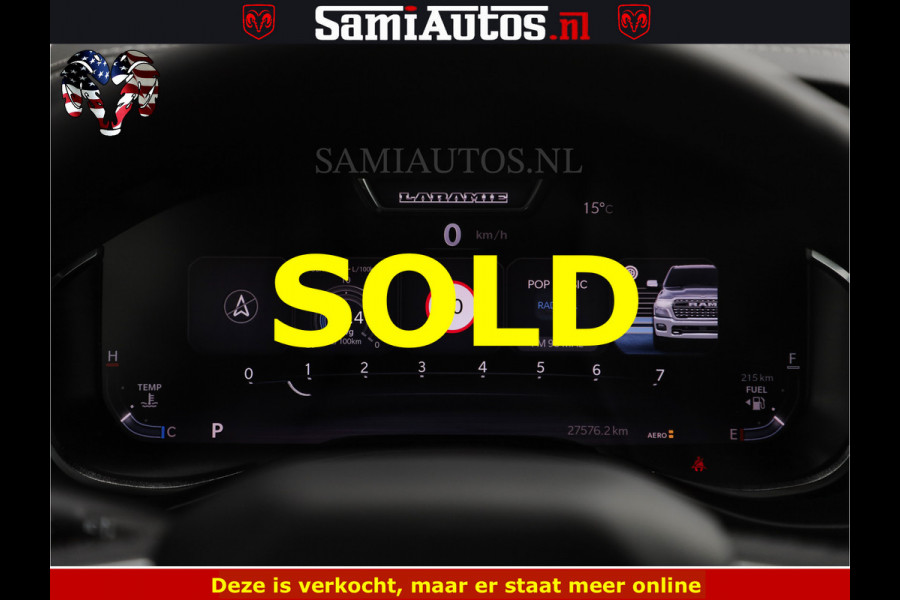 Dodge Ram NIGHT PREMIUM | 426PK | STRIPING | LUCHTVERING | HUD | PANO | 360 CAM | Full Option | LIMITED WHEELS | De Meest Luxe Pick-Up in  Comfortabele Dubbele Cabine met Royale 5 Zitplaatsen | EERSTE EIGENAAR | SMOKE PACK | BOM VOL |
