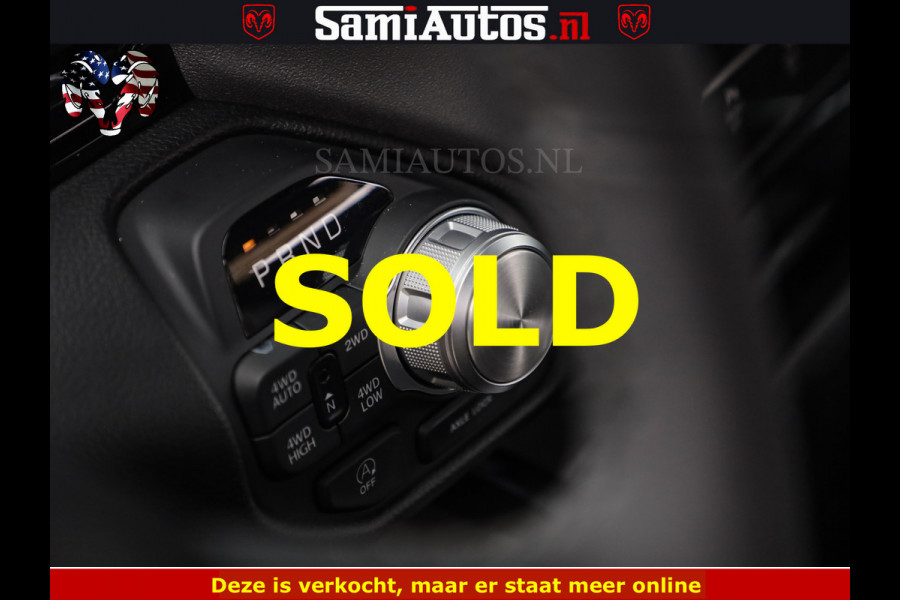 Dodge Ram NIGHT PREMIUM | 426PK | STRIPING | LUCHTVERING | HUD | PANO | 360 CAM | Full Option | LIMITED WHEELS | De Meest Luxe Pick-Up in  Comfortabele Dubbele Cabine met Royale 5 Zitplaatsen | EERSTE EIGENAAR | SMOKE PACK | BOM VOL |