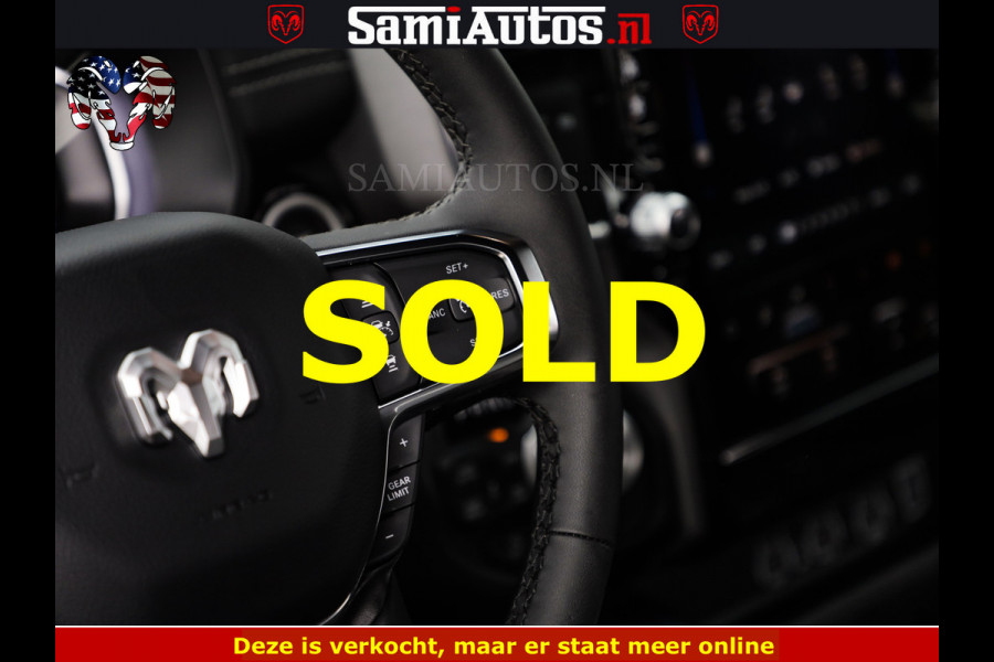 Dodge Ram NIGHT PREMIUM | 426PK | STRIPING | LUCHTVERING | HUD | PANO | 360 CAM | Full Option | LIMITED WHEELS | De Meest Luxe Pick-Up in  Comfortabele Dubbele Cabine met Royale 5 Zitplaatsen | EERSTE EIGENAAR | SMOKE PACK | BOM VOL |