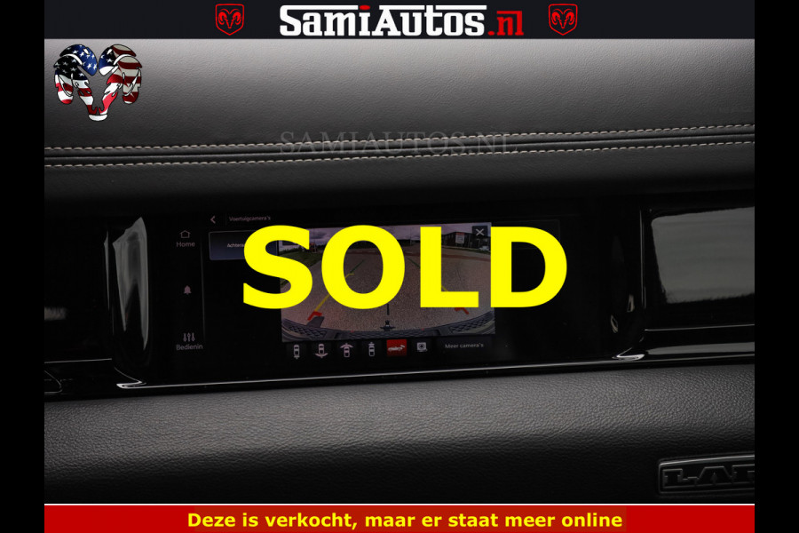 Dodge Ram NIGHT PREMIUM | 426PK | STRIPING | LUCHTVERING | HUD | PANO | 360 CAM | Full Option | LIMITED WHEELS | De Meest Luxe Pick-Up in  Comfortabele Dubbele Cabine met Royale 5 Zitplaatsen | EERSTE EIGENAAR | SMOKE PACK | BOM VOL |