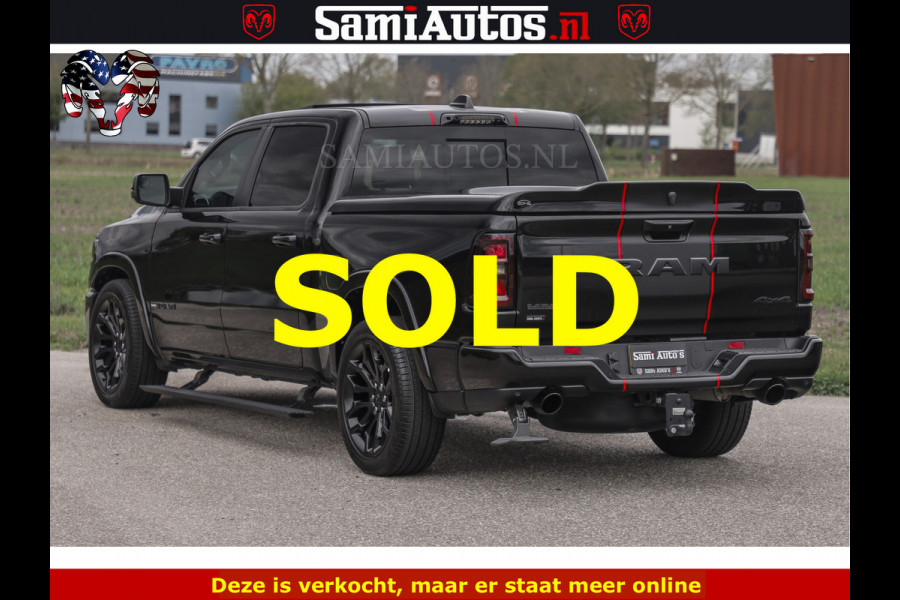Dodge Ram NIGHT PREMIUM | 426PK | STRIPING | LUCHTVERING | HUD | PANO | 360 CAM | Full Option | LIMITED WHEELS | De Meest Luxe Pick-Up in  Comfortabele Dubbele Cabine met Royale 5 Zitplaatsen | EERSTE EIGENAAR | SMOKE PACK | BOM VOL |
