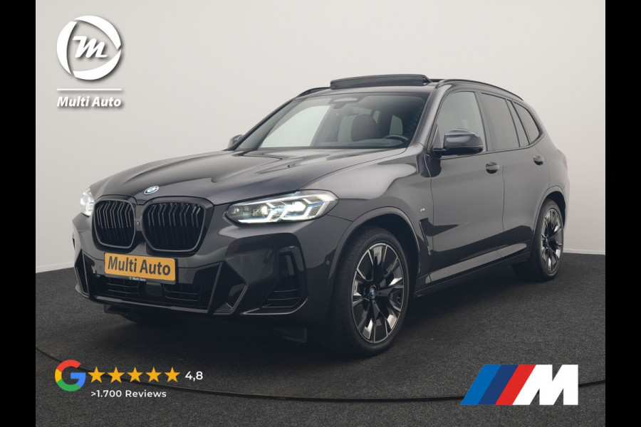 BMW iX3 M Sport High Executive 80 kWh 286pk Dealer O.H | Trekhaak Af Fabriek | Panodak | Laser LED | Head Up | Adaptive Cruise | 360 Camera | Lederen Sportstoelen Memory & Verwarmd | Harman / Kardon | Pilot Assist | Keyless | Blis | Apple Carplay | Navigatie | Virtual | DAB |