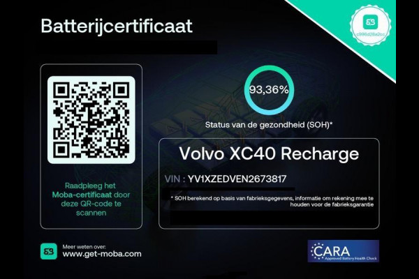 Volvo XC40 RECHARGE TWIN PRO AWD SOD ACCU 93% GARANTIE 9-2031 SCHUIF/ PANORAMADAK. WARMTEPOMP. DIGITAAL DASHBOARD.