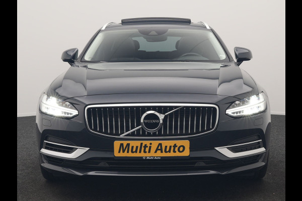 Volvo V90 T8 AWD Inscription PHEV 394pk Dealer O.H. | Trekhaak Af Fabriek | Panodak | Adaptive Cruise | Harman / Kardon | Head Up | Camera | Lederen Sportstoelen Massage & Ventilatie & Memory | Apple Carplay | Stuur Verwarmd | Blis | Plug In Hybrid |