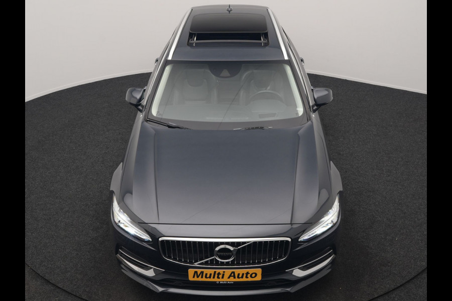 Volvo V90 T8 AWD Inscription PHEV 394pk Dealer O.H. | Trekhaak Af Fabriek | Panodak | Adaptive Cruise | Harman / Kardon | Head Up | Camera | Lederen Sportstoelen Massage & Ventilatie & Memory | Apple Carplay | Stuur Verwarmd | Blis | Plug In Hybrid |