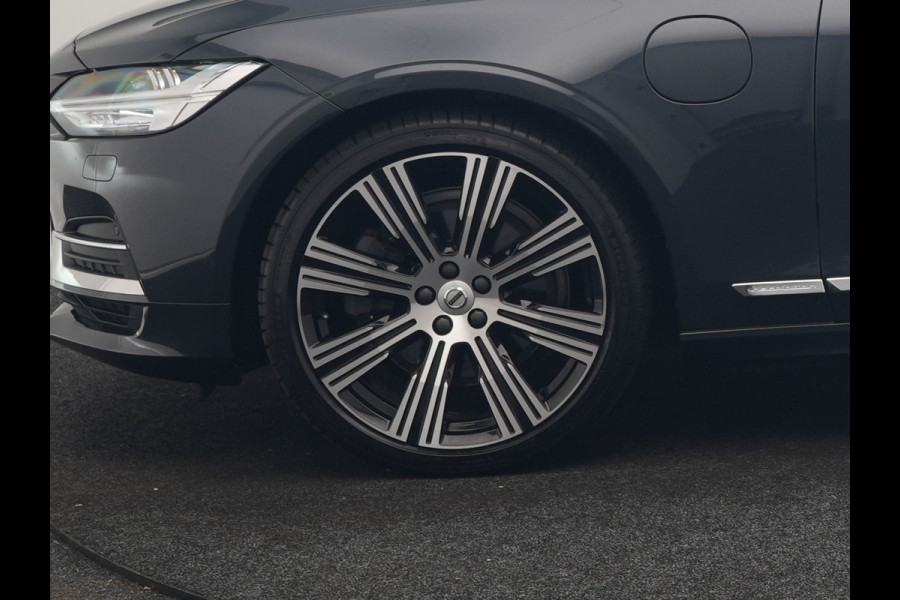 Volvo V90 T8 AWD Inscription PHEV 394pk Dealer O.H. | Trekhaak Af Fabriek | Panodak | Adaptive Cruise | Harman / Kardon | Head Up | Camera | Lederen Sportstoelen Massage & Ventilatie & Memory | Apple Carplay | Stuur Verwarmd | Blis | Plug In Hybrid |