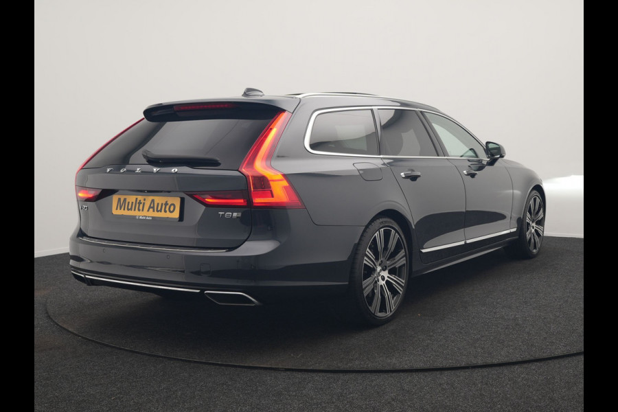 Volvo V90 T8 AWD Inscription PHEV 394pk Dealer O.H. | Trekhaak Af Fabriek | Panodak | Adaptive Cruise | Harman / Kardon | Head Up | Camera | Lederen Sportstoelen Massage & Ventilatie & Memory | Apple Carplay | Stuur Verwarmd | Blis | Plug In Hybrid |