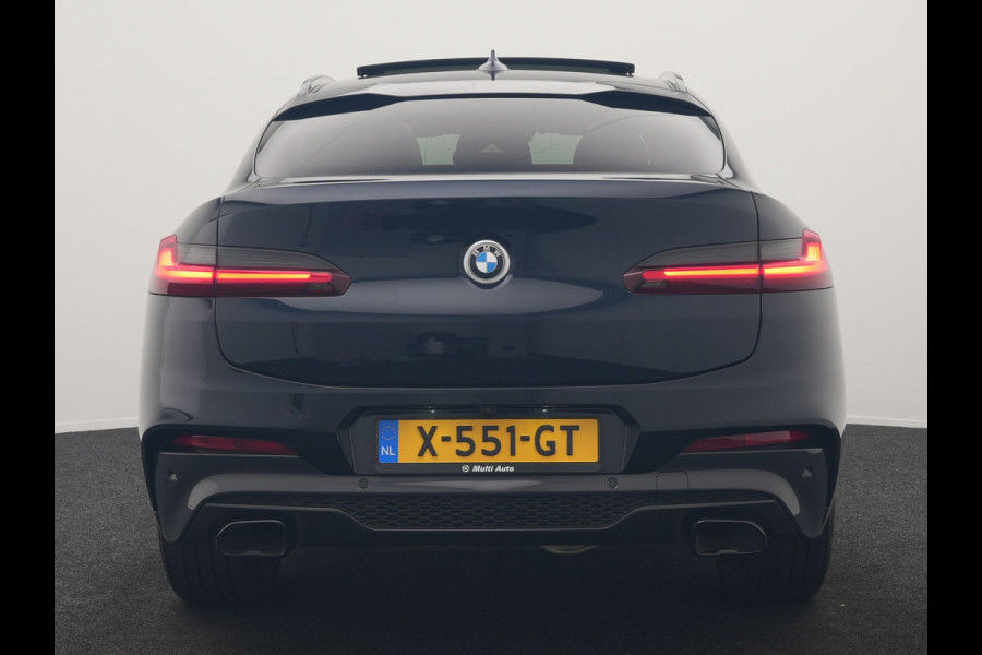 BMW X4 M40i M Sport 354pk | Trekhaak Af Fabriek | Panodak | Head Up | Adaptive Cruise | 360 Camera | Adaptief Onderstel | Lederen Sportstoelen Memory & Verwarmd | 21"L.M | Keyless | Blis | Sfeerverlichting | Apple Carplay |