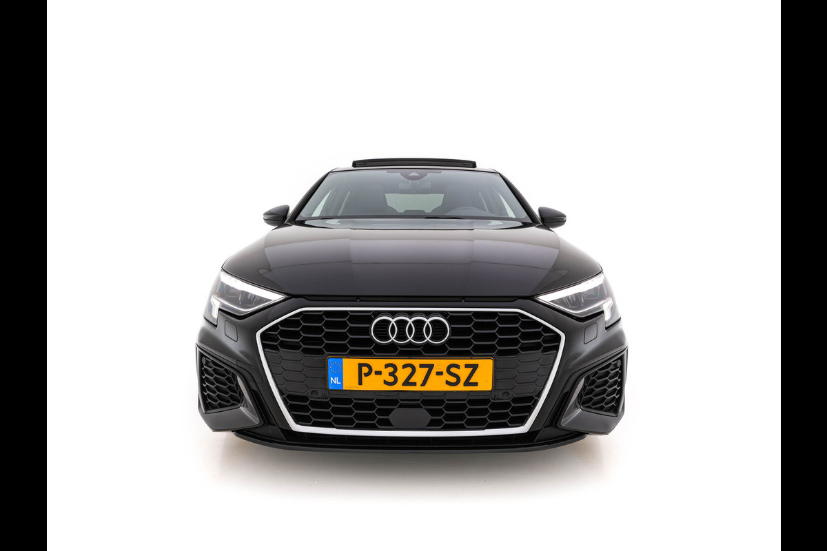 Audi A3 Limousine 30 TFSI S-Line Edition (INCL-BTW) Aut. *PANO | LEATHER-FABRIC | FULL-LED | AMBIENTLIGHT | SPORTSEATS | DIGI-COCKPIT | NAVI-FULLMAP | PRIVACYGLASS | SHIFTPADDLES | DAB+ | CRUISE | KEYLESS | PDC | 18"ALU*