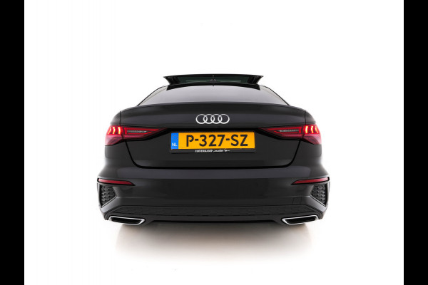 Audi A3 Limousine 30 TFSI S-Line Edition (INCL-BTW) Aut. *PANO | LEATHER-FABRIC | FULL-LED | AMBIENTLIGHT | SPORTSEATS | DIGI-COCKPIT | NAVI-FULLMAP | PRIVACYGLASS | SHIFTPADDLES | DAB+ | CRUISE | KEYLESS | PDC | 18"ALU*