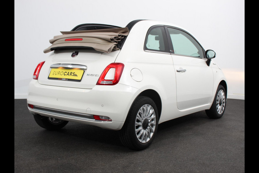Fiat 500C 1.0 Hybrid Dolcevita Half lederen bekleding Climate control Cruise control Parkeersensoren achter Lichtmetalen velgen Apple Carplay/ Android Auto