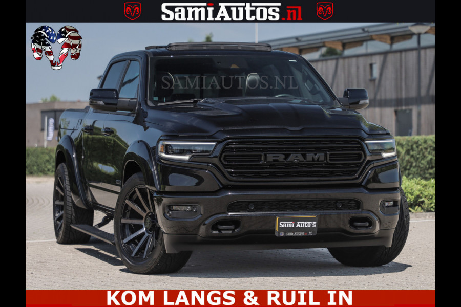Dodge Ram LIMITED HULK | 5.7 V8 402PK " HEMI | HUD | LUCHTVERING | PANO | MWK KLEP | MEGA VOL | DC | 5 PERS | CREW CAB | DUBBELE CABINE | GRIJSKENETEKN | MEEST COMFORTABELE BEDRIJFSAUTO |