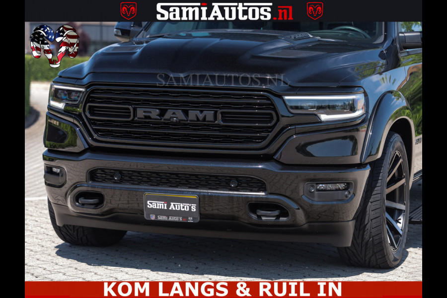 Dodge Ram LIMITED HULK | 5.7 V8 402PK " HEMI | HUD | LUCHTVERING | PANO | MWK KLEP | MEGA VOL | DC | 5 PERS | CREW CAB | DUBBELE CABINE | GRIJSKENETEKN | MEEST COMFORTABELE BEDRIJFSAUTO |