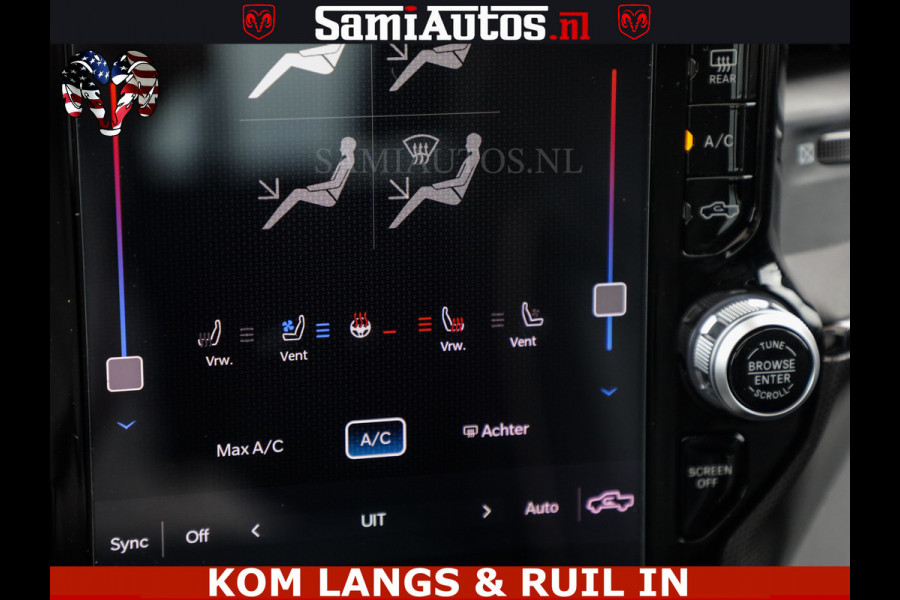 Dodge Ram LIMITED HULK | 5.7 V8 402PK " HEMI | HUD | LUCHTVERING | PANO | MWK KLEP | MEGA VOL | DC | 5 PERS | CREW CAB | DUBBELE CABINE | GRIJSKENETEKN | MEEST COMFORTABELE BEDRIJFSAUTO |