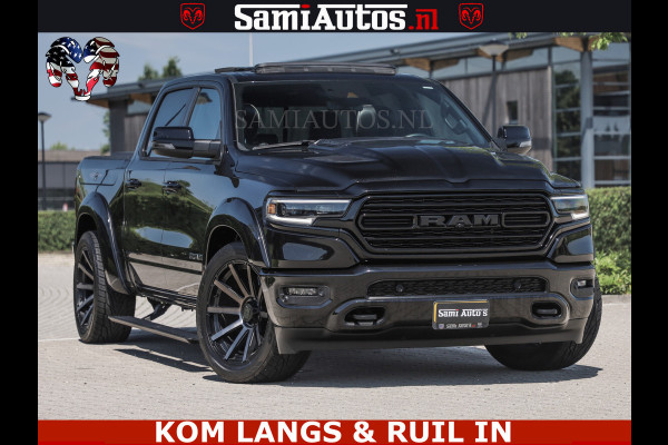 Dodge Ram LIMITED HULK | 5.7 V8 402PK " HEMI | HUD | LUCHTVERING | PANO | MWK KLEP | MEGA VOL | DC | 5 PERS | CREW CAB | DUBBELE CABINE | GRIJSKENETEKN | MEEST COMFORTABELE BEDRIJFSAUTO |