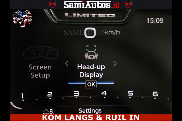 Dodge Ram LIMITED HULK | 5.7 V8 402PK " HEMI | HUD | LUCHTVERING | PANO | MWK KLEP | MEGA VOL | DC | 5 PERS | CREW CAB | DUBBELE CABINE | GRIJSKENETEKN | MEEST COMFORTABELE BEDRIJFSAUTO |