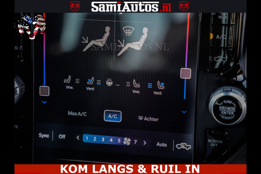 Dodge Ram LIMITED HULK | 5.7 V8 402PK " HEMI | HUD | LUCHTVERING | PANO | MWK KLEP | MEGA VOL | DC | 5 PERS | CREW CAB | DUBBELE CABINE | GRIJSKENETEKN | MEEST COMFORTABELE BEDRIJFSAUTO |