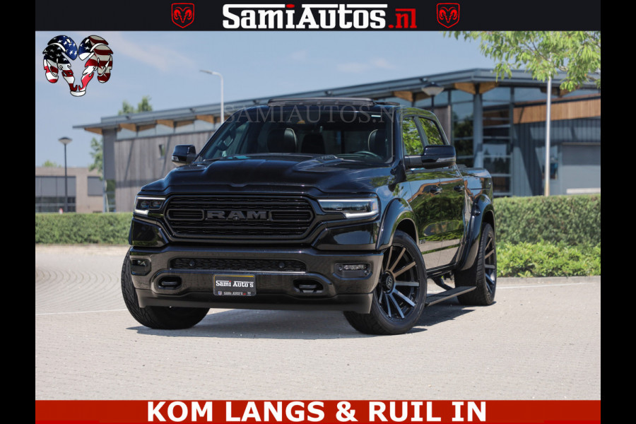 Dodge Ram LIMITED HULK | 5.7 V8 402PK " HEMI | HUD | LUCHTVERING | PANO | MWK KLEP | MEGA VOL | DC | 5 PERS | CREW CAB | DUBBELE CABINE | GRIJSKENETEKN | MEEST COMFORTABELE BEDRIJFSAUTO |