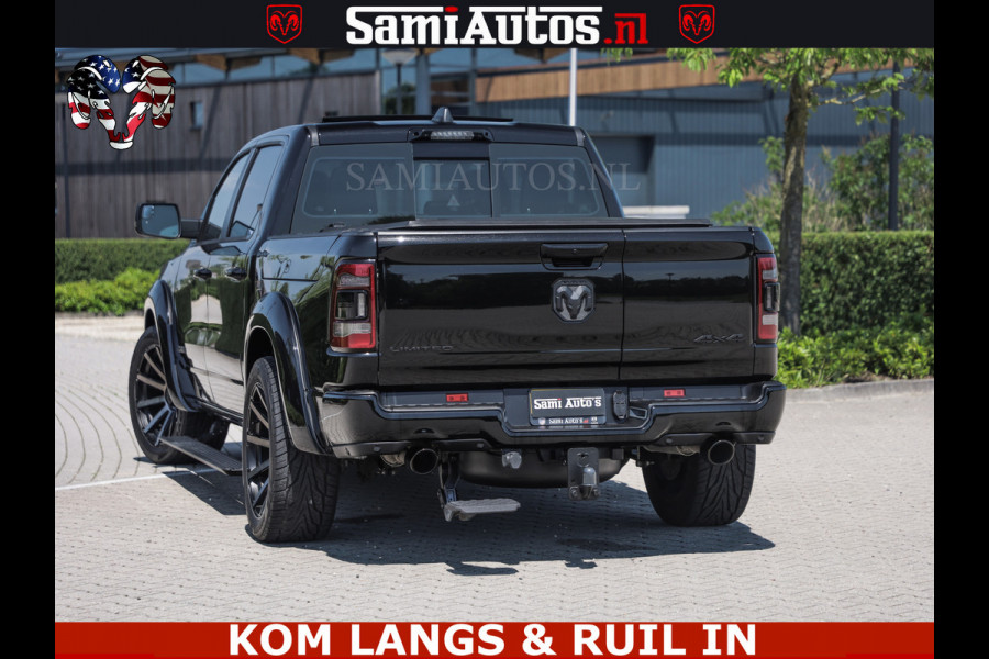 Dodge Ram LIMITED HULK | 5.7 V8 402PK " HEMI | HUD | LUCHTVERING | PANO | MWK KLEP | MEGA VOL | DC | 5 PERS | CREW CAB | DUBBELE CABINE | GRIJSKENETEKN | MEEST COMFORTABELE BEDRIJFSAUTO |