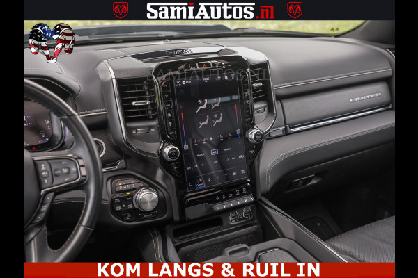 Dodge Ram LIMITED HULK | 5.7 V8 402PK " HEMI | HUD | LUCHTVERING | PANO | MWK KLEP | MEGA VOL | DC | 5 PERS | CREW CAB | DUBBELE CABINE | GRIJSKENETEKN | MEEST COMFORTABELE BEDRIJFSAUTO |