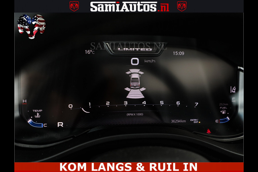 Dodge Ram LIMITED HULK | 5.7 V8 402PK " HEMI | HUD | LUCHTVERING | PANO | MWK KLEP | MEGA VOL | DC | 5 PERS | CREW CAB | DUBBELE CABINE | GRIJSKENETEKN | MEEST COMFORTABELE BEDRIJFSAUTO |