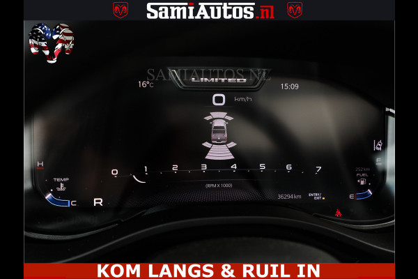 Dodge Ram LIMITED HULK | 5.7 V8 402PK " HEMI | HUD | LUCHTVERING | PANO | MWK KLEP | MEGA VOL | DC | 5 PERS | CREW CAB | DUBBELE CABINE | GRIJSKENETEKN | MEEST COMFORTABELE BEDRIJFSAUTO |